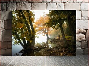 Πίνακας, Autumn Trees by the Lake Φθινοπωρινά Δέντρα δίπλα στη Λίμνη