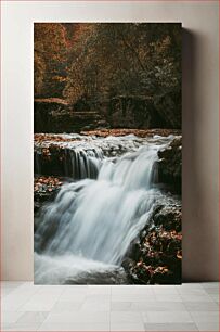 Πίνακας, Autumn Waterfall in the Forest Φθινοπωρινός καταρράκτης στο δάσος