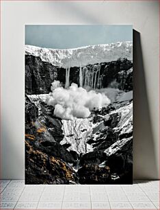 Πίνακας, Avalanche in the Mountains Χιονοστιβάδα στα βουνά