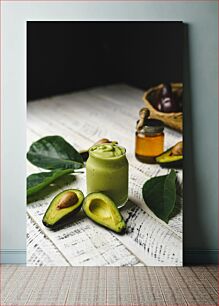 Πίνακας, Avocado Smoothie with Honey Smoothie αβοκάντο με μέλι