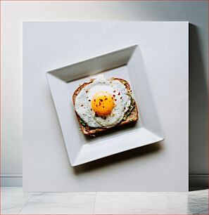 Πίνακας, Avocado Toast with Fried Egg Τοστ αβοκάντο με τηγανητό αυγό