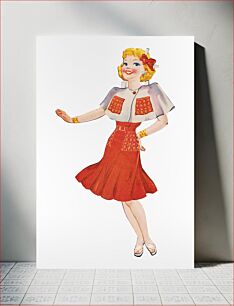 Πίνακας, Babs paper doll in outfits with one hand out (1945–1947) chromolithograph art