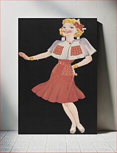 Πίνακας, Babs paper doll in outfits with one hand out