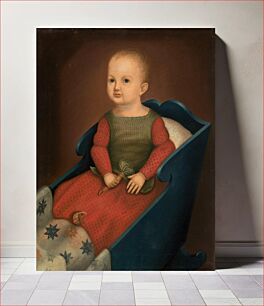 Πίνακας, Baby in Blue Cradle (ca. 1840) by American 19th Century
