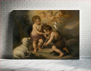 Πίνακας, Baby jesus with saint john the baptist, Felicián Moczik