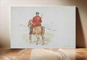 Πίνακας, Back View of Stout Rider on a Chestnut Horse