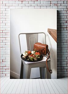 Πίνακας, Bag and Meal on a Chair Τσάντα και γεύμα σε μια καρέκλα