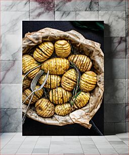 Πίνακας, Baked Hasselback Potatoes with Rosemary Ψητές πατάτες Hasselback με δεντρολίβανο