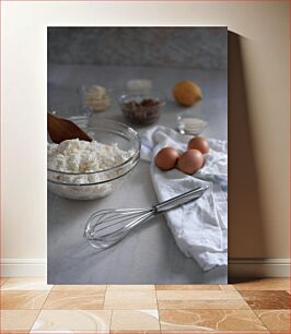 Πίνακας, Baking Ingredients on a Kitchen Counter Υλικά ψησίματος σε πάγκο κουζίνας