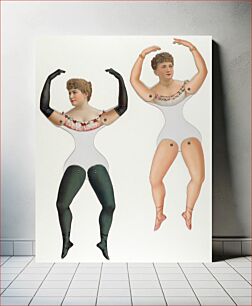 Πίνακας, Ballerina and Bloomer Girls (Prima Donna) Paper Dolls (1890–1905), vintage women illustration by Dennison Manufacturing Co