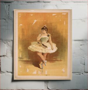 Πίνακας, [Ballerina in white costume with flowers in dance pose]