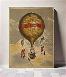 Πίνακας, [Balloon labeled "H. Lachambre," with two men riding in the basket]