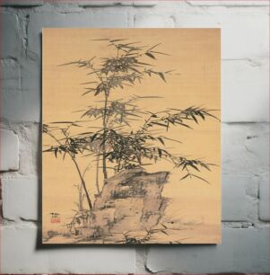 Πίνακας, Bamboo and Rock during first half 19th century by Yamamoto Baiitsu