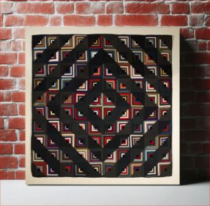 Πίνακας, Barn Raising Log Cabin Quilt (c.1900) by anonymous