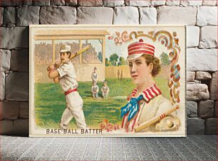 Πίνακας, Baseball Batter, from the Games and Sports series (N165) for Old Judge Cigarettes