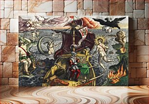 Πίνακας, Battle between Francisco Poras and Columbus on Jamaica illustration from Grand voyages (1596) by Theodor de Bry (1528-1598)