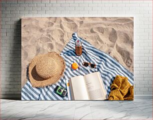 Πίνακας, Beach Essentials on a Sunny Day Απαραίτητα προϊόντα για την παραλία σε μια ηλιόλουστη μέρα