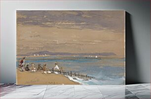 Πίνακας, Beach Scene with Figures by a Breakwater