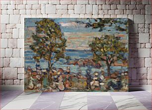 Πίνακας, Beach Scene with Two Trees by Maurice Brazil Prendergast