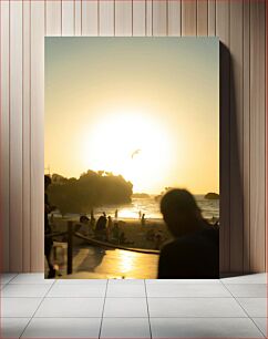 Πίνακας, Beach Sunset Scene Παραλία Ηλιοβασίλεμα Σκηνή