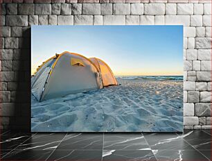 Πίνακας, Beachside Camping at Dusk Παραθαλάσσιο Κάμπινγκ στο σούρουπο