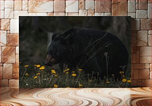Πίνακας, Bear in Wildflower Meadow Αρκούδα στο Λιβάδι Wildflower