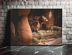 Πίνακας, Bears in Rock Cave Αρκούδες στο Rock Cave