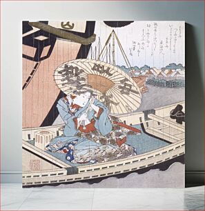 Πίνακας, Beauty in a Boat during a Rainstorm by Totoya Hokkei