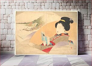 Πίνακας, Beauty Looking at Shinobazu Pond", illustration from Bugei Kurabu (Literary Club)