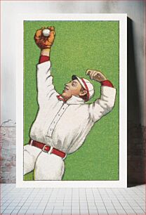 Πίνακας, Becker, Boston, National League, from the White Border series (T206) (1909–11), vintage sport illustration by American Tobacco Company