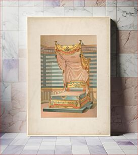 Πίνακας, Bed in Egyptian Style, from 'Nouveaux modèles de Tentures (Bibliothèque de l'Ameublement)'
