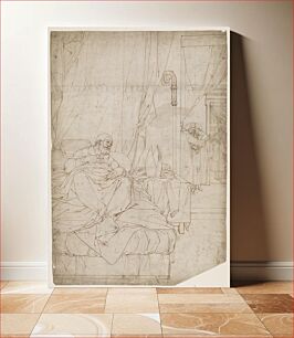 Πίνακας, Bedridden pope listens to men conversing in an adjacent room by Camillo Procaccini