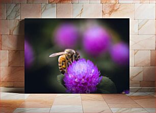 Πίνακας, Bee on Purple Flower Μέλισσα στο μωβ λουλούδι