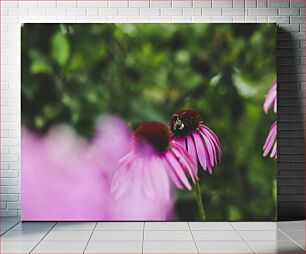 Πίνακας, Bee on Purple Flowers Μέλισσα σε μωβ λουλούδια