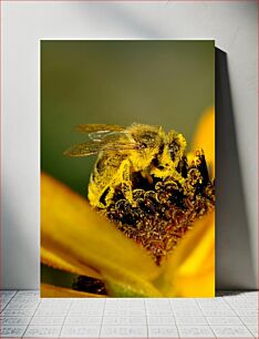 Πίνακας, Bee Pollinating a Flower Μέλισσα που επικονιάζει ένα λουλούδι
