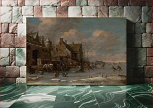 Πίνακας, Before an inn in winter by Thomas Heeremans