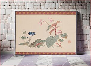 Πίνακας, Begonia and Morning Glory (1834) by Urakami Shunkin
