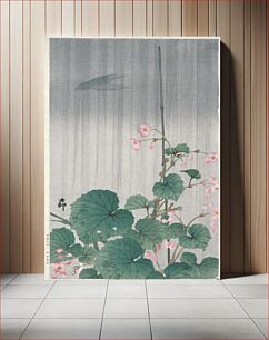 Πίνακας, Begonias and Cuckoo in the Rain by Ohara Shōson