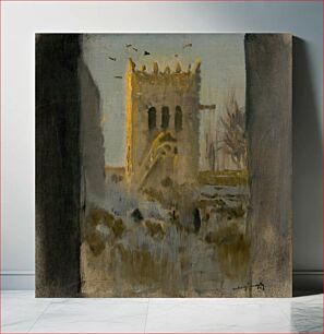 Πίνακας, Belfry in guards by László Mednyánszky