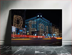 Πίνακας, Berlin City Lights at Night Φώτα της πόλης του Βερολίνου τη νύχτα