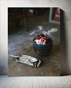 Πίνακας, Berries with Yogurt Μούρα με γιαούρτι