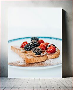 Πίνακας, Berry Toast with Powdered Sugar Φρυγανιά μούρων με ζάχαρη άχνη