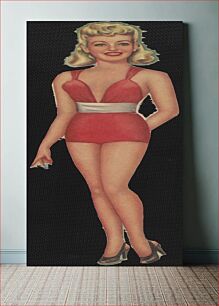 Πίνακας, Betty Grable paper doll with one hand behind back