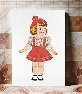 Πίνακας, Betty paper doll in outfits with head turned to the right (1945–1947) chromolithograph art