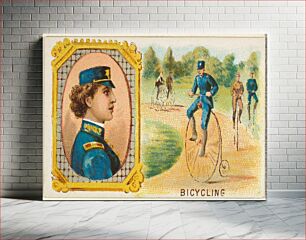 Πίνακας, Bicycling, from the Games and Sports series (N165) for Old Judge Cigarettes