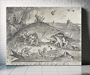 Πίνακας, Big Fish Eat Little Fish by Hieronymus Cock, Pieter van der Heyden and Pieter Bruegel the Elder
