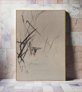 Πίνακας, Bird Catching Fish Among Reeds by Watanabe Seitei