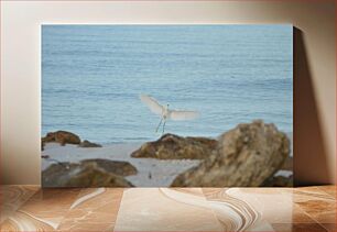 Πίνακας, Bird Flying Over the Sea Πουλί που πετά πάνω από τη θάλασσα