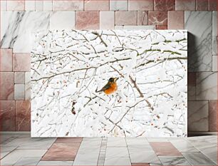 Πίνακας, Bird in a Snowy Tree Πουλί σε ένα χιονισμένο δέντρο