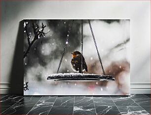 Πίνακας, Bird on a Snowy Day Πουλί σε μια χιονισμένη μέρα